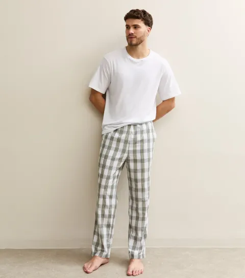 Men's White T-Shirt and Check Boxers Gift Set