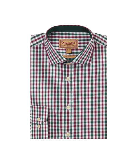 Schöffel Country Hebden Tailored Shirt - Deep Pine/Burgundy