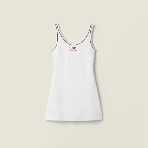 Stretch technical jersey mini-dress