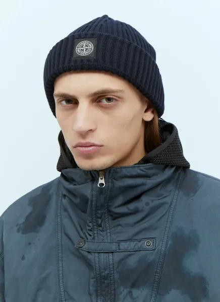 Logo Patch Wool Beanie Hat