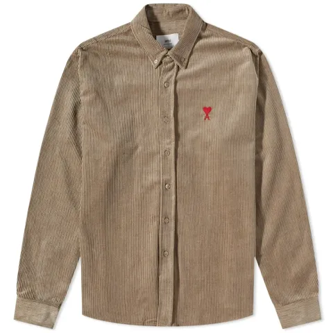 AMI Small A Heart Corduroy Shirt