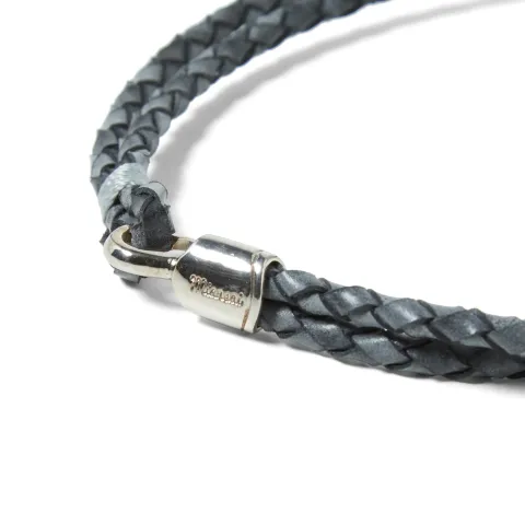 Trice Silver Woven Leather Bracelet