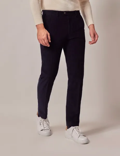 Hawes & Curtis Regular Fit Corduroy Chinos Navy