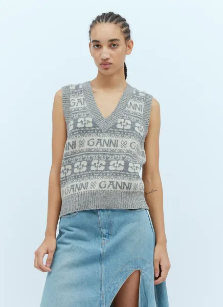 Intarsia Logo Sweater Vest