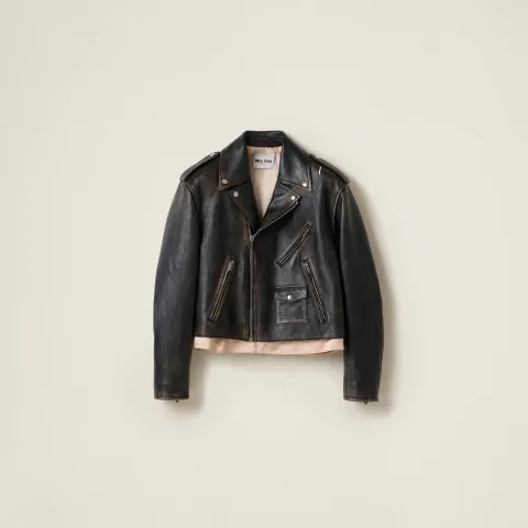 Nappa leather biker jacket