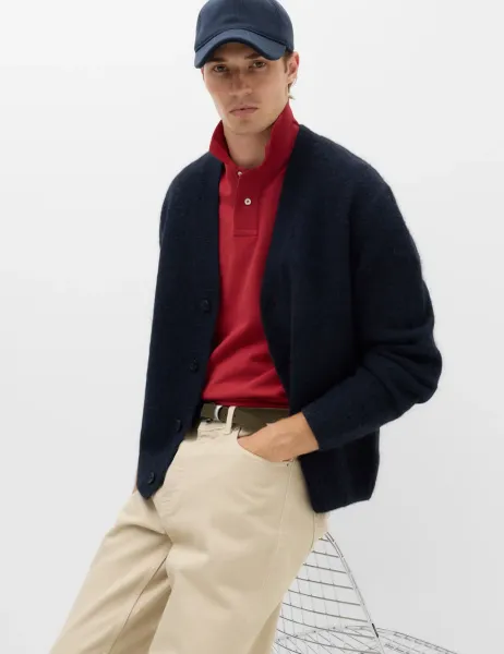 Marks & Spencer Lofty Knitted Cardigan Navy