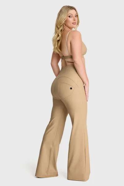 Freddy WRUP Faux Leather - Super High Waisted - Super Flare - Sand
