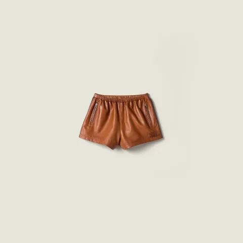 Nappa leather shorts