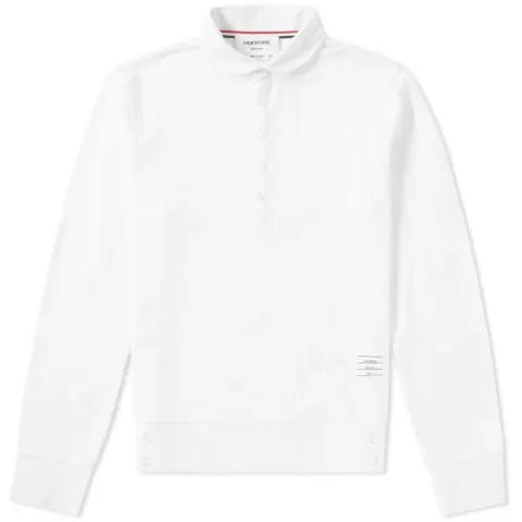 Long Sleeve Contrast Collar Pique Polo