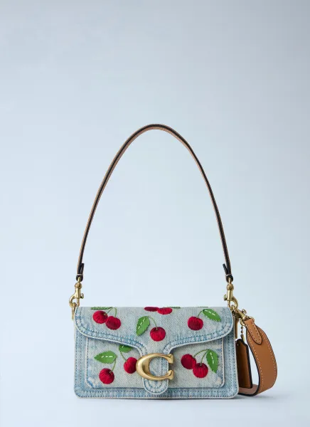 Tabby Shoulder Bag 20 With Cherry Embroidery