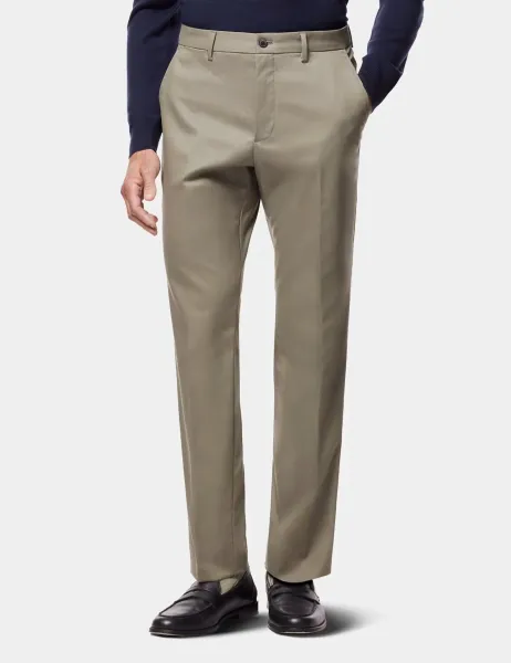 Regular Fit Easy-Iron Brushed Twill Chinos Olive