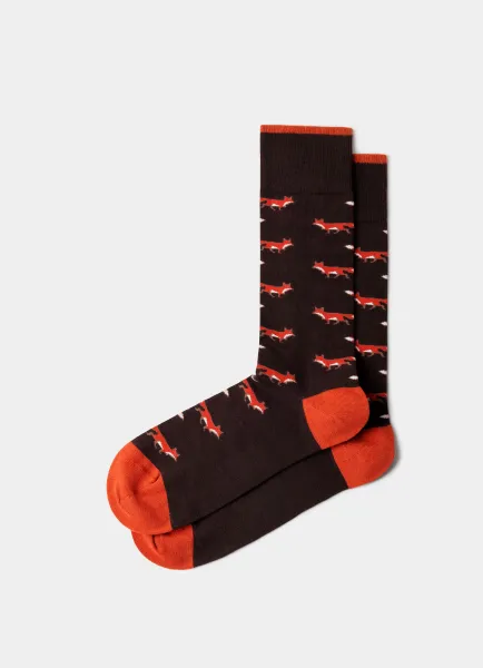 Combed Cotton Fox Socks