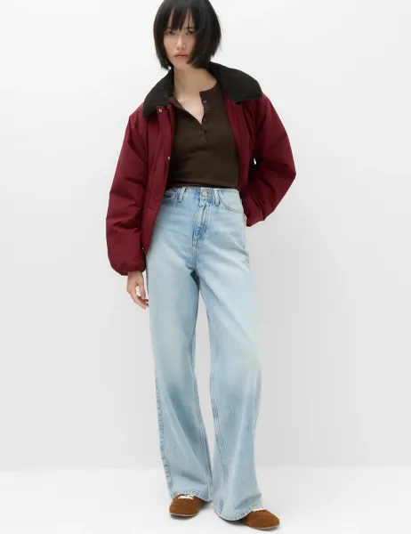 Marks & Spencer Denim High Waisted Wide Leg Jeans Light Indigo