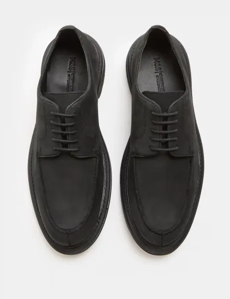 Marks & Spencer Nubuck Apron Derby Shoes Black