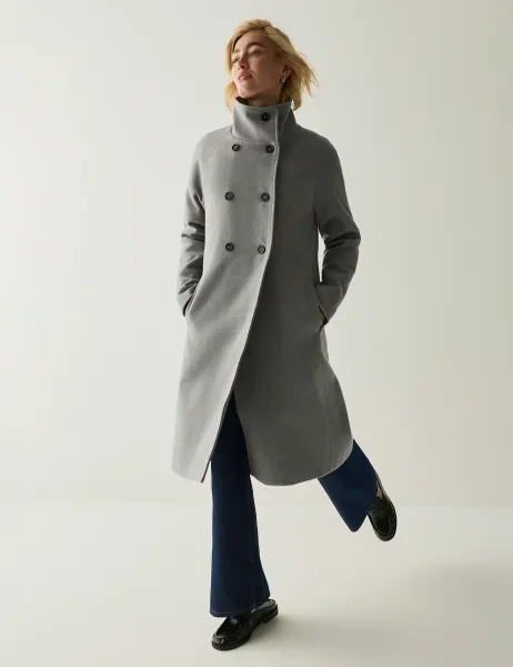 Regatta Showerproof Funnel Neck Longline Coat Grey Marl