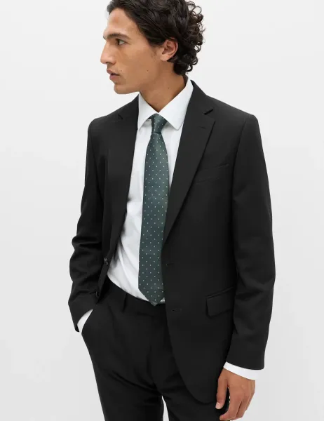 Marks & Spencer Tailored Fit Textured Jacket Black