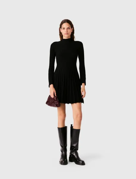 Maje High-neck short skater dress