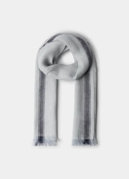 Linen Bengal Edge Stripe Scarf