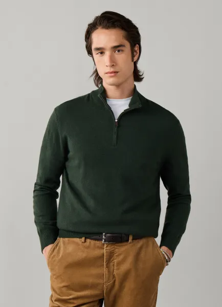 Hackett Merino Wool-Cashmere Quarter Zip Jumper