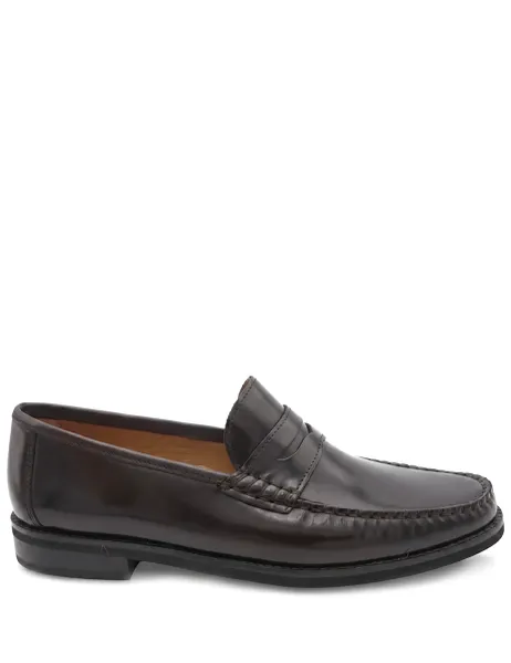 Jones Bootmaker Leather Penny Loafers Burgundy