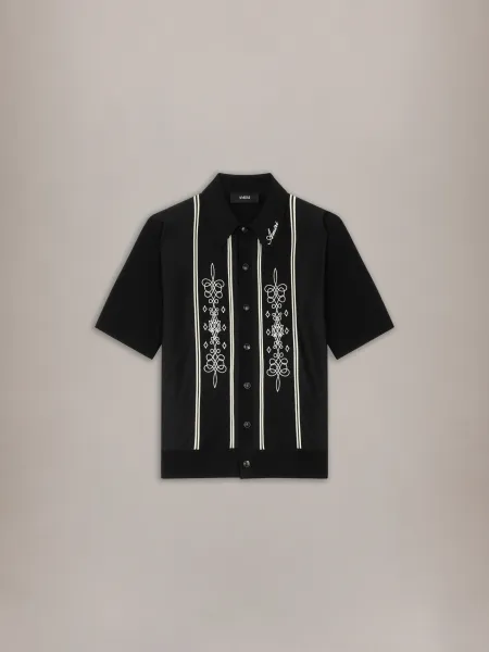 MA PANELED KNIT SHIRT - Black