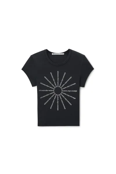 CRYSTAL PINWHEEL FITTED TEE