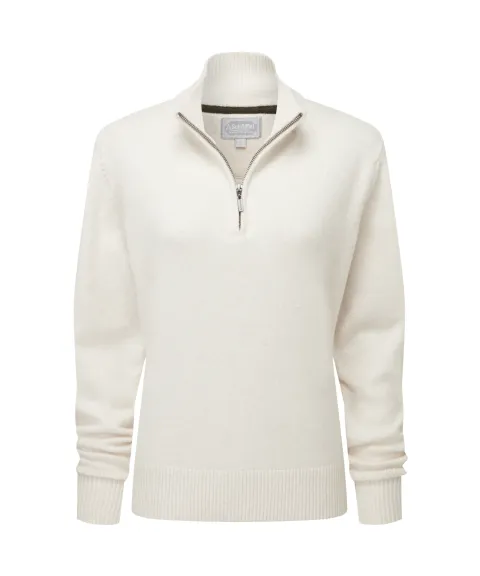 Schöffel Country Thoralby Quarter Zip Jumper - Soft White