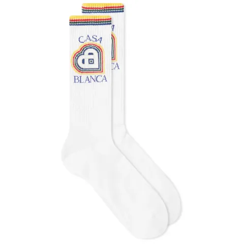 Rainbow Heart Sports Socks