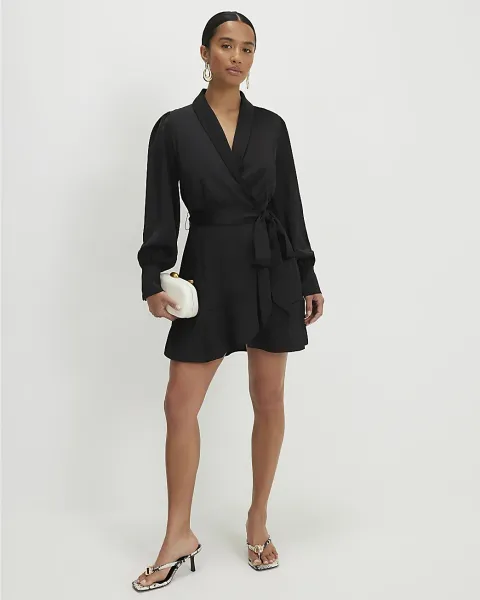 River Island Petite Wrap Front Mini Dress