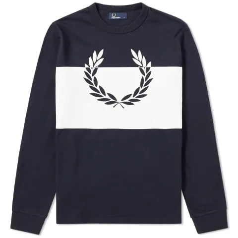 Fred Perry Long Sleeve Block Laurel Wreath Tee