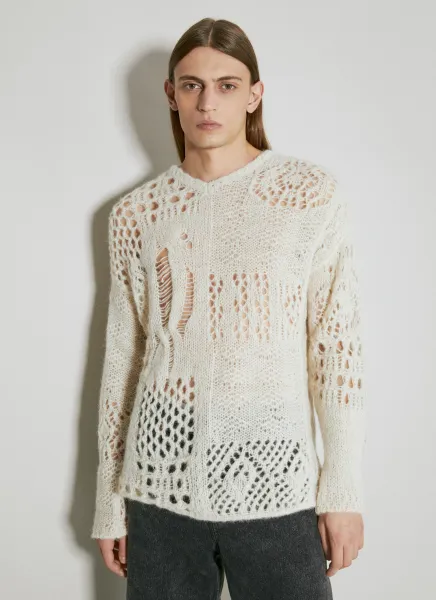 V Neck Crochet Sweater