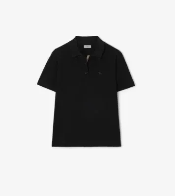 Cotton Polo Shirt in Black