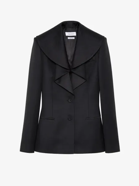 Waterfall Collar Single-breasted Jacket