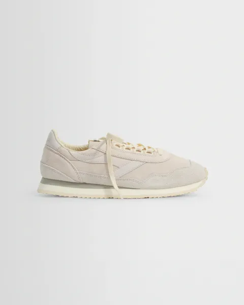 Wax London Walsh - Off White and White Suede Ensign Trainers