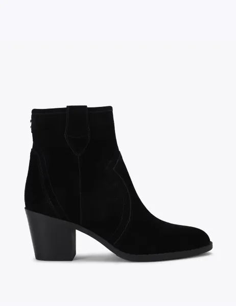 Carvela Suede Block Heel Ankle Boots Black