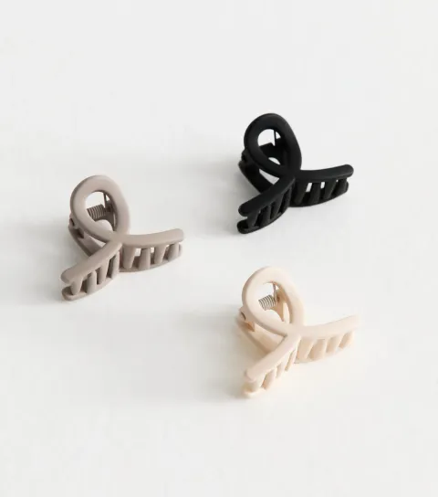 Pack Of 3 Multicoloured Mini Claw Clips