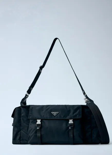 Prada Explore Re-Nylon and Leather Duffel Bag