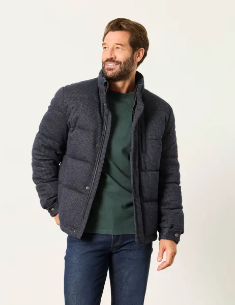 FatFace Puppytooth Puffer Jacket Navy