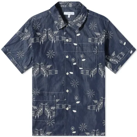 Bird Embroidery Camp Vacation Shirt
