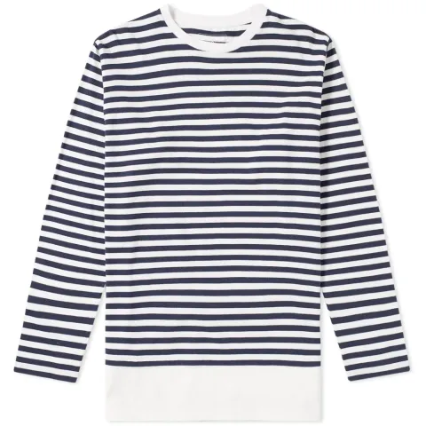 Long Sleeve Fake Hem Border Tee