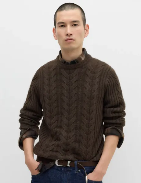 Marks & Spencer Cable Knit Crew Neck Jumper