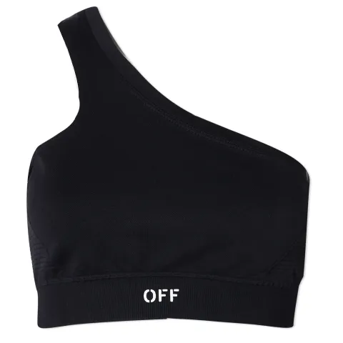Stamp Logo Sports Asymetric Bralet Top