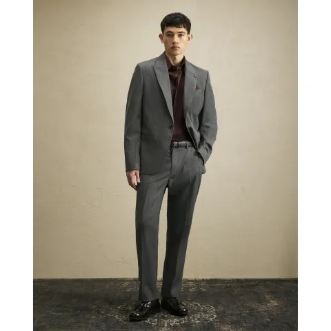 River Island Slim Fit Pinstripe Suit Trousers