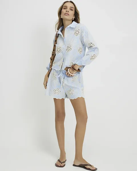 River Island Embroidered Crochet Shorts