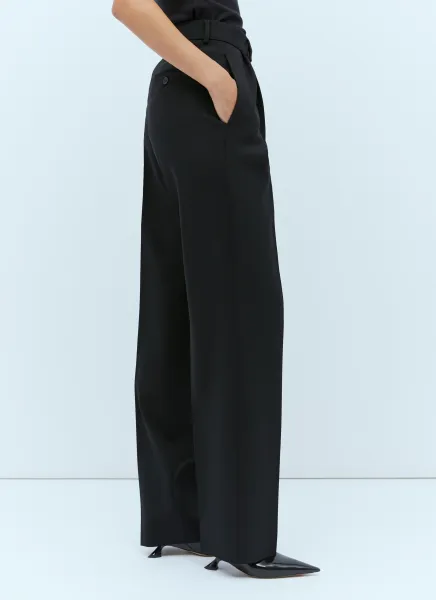 Wool-Blend Tailored Pants