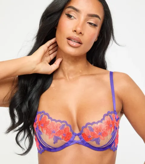 Women's Purple Dusk Till Dawn Non Padded Balconette Bra