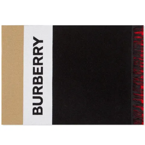 Contrast Stripe Logo Scarf
