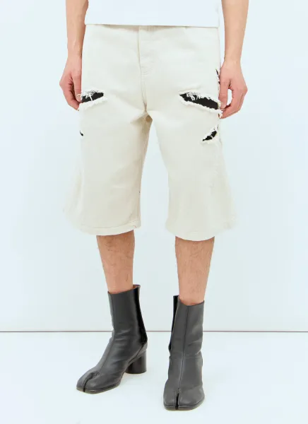 Origami Cut-Out Denim Shorts