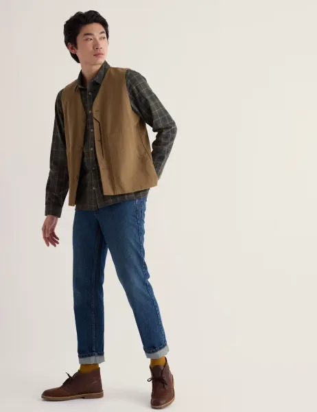 Seasalt Cornwall Pure Cotton Waistcoat Brown