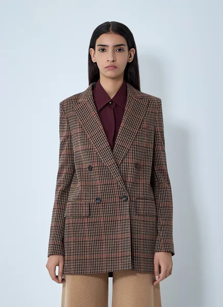 Check Double-Breasted Blazer